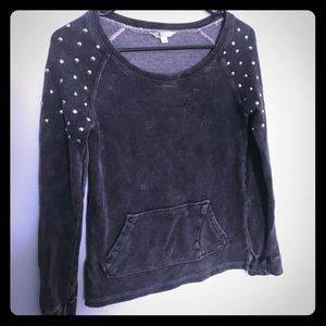 Volcom studded distressed grey long sleeve